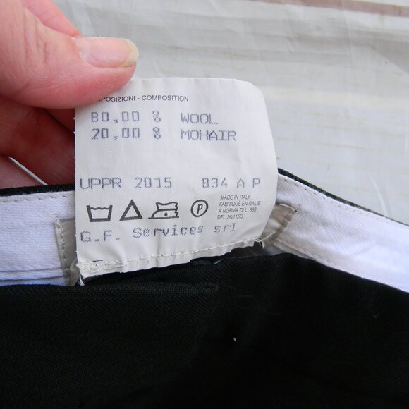 STELLA MCCARTNEY BLACK WOOL/MOHAIR PANTS RUFFLE HEM FLAT FRONT SZ IT 40 (4) - Picture 4 of 6